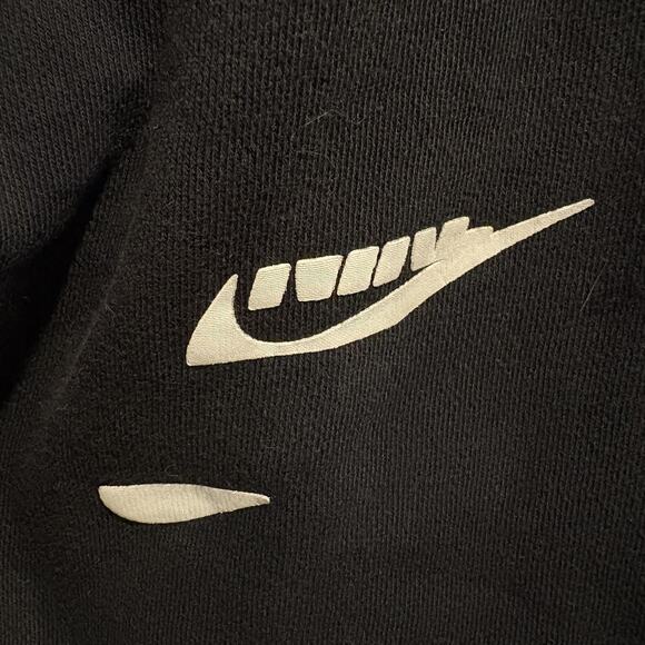 Nike Hoodie Mens Small Black Blue Swoosh Logo DM6873-010 Embroidered Pullover - Picture 10 of 16